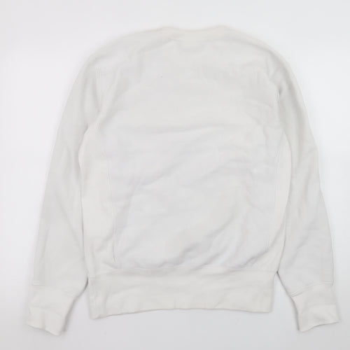 Champion Men's White Reverse Weave Embroidered Sweatshirt Size S