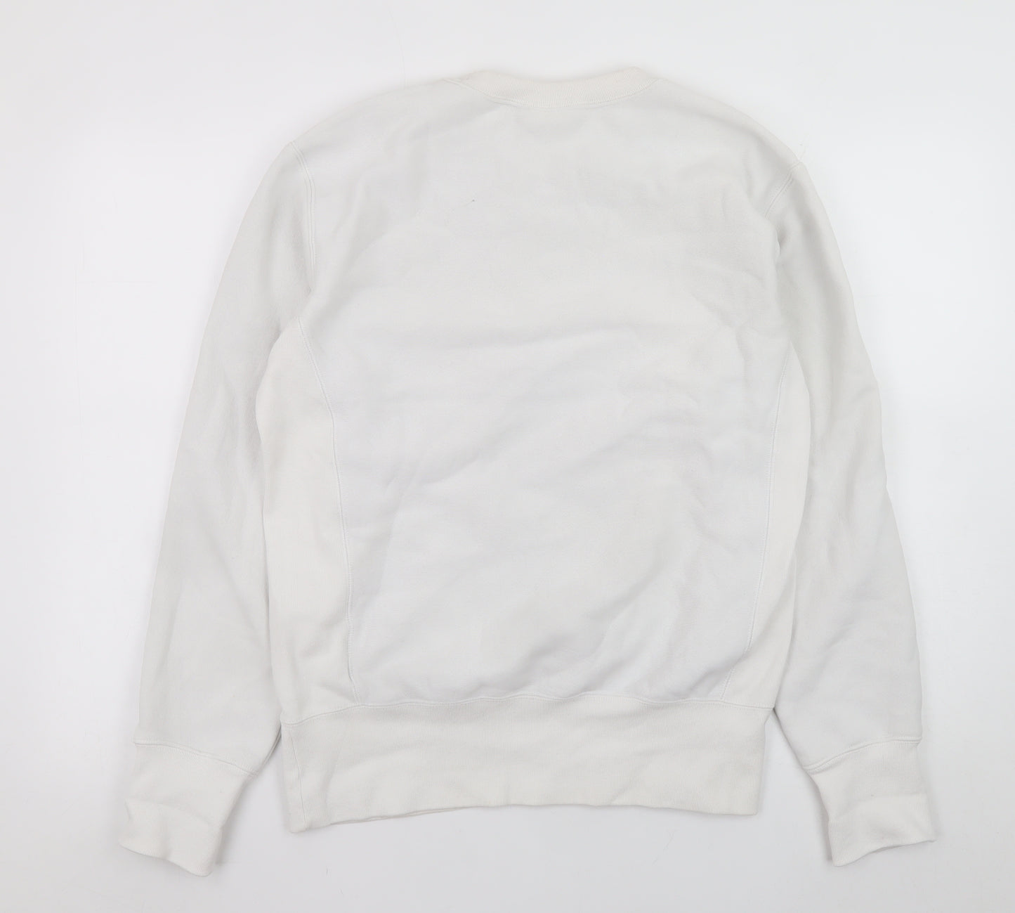 Champion Men's White Reverse Weave Embroidered Sweatshirt Size S