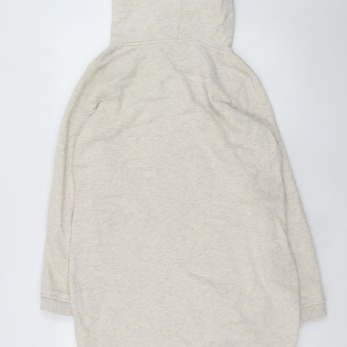 EDC Women Beige XL Hooded Sweatshirt Dress Long Sleeve Casual Jersey