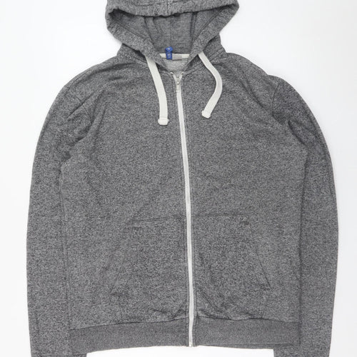H&M Divided Mens Grey Full Zip Hoodie L Regular Fit