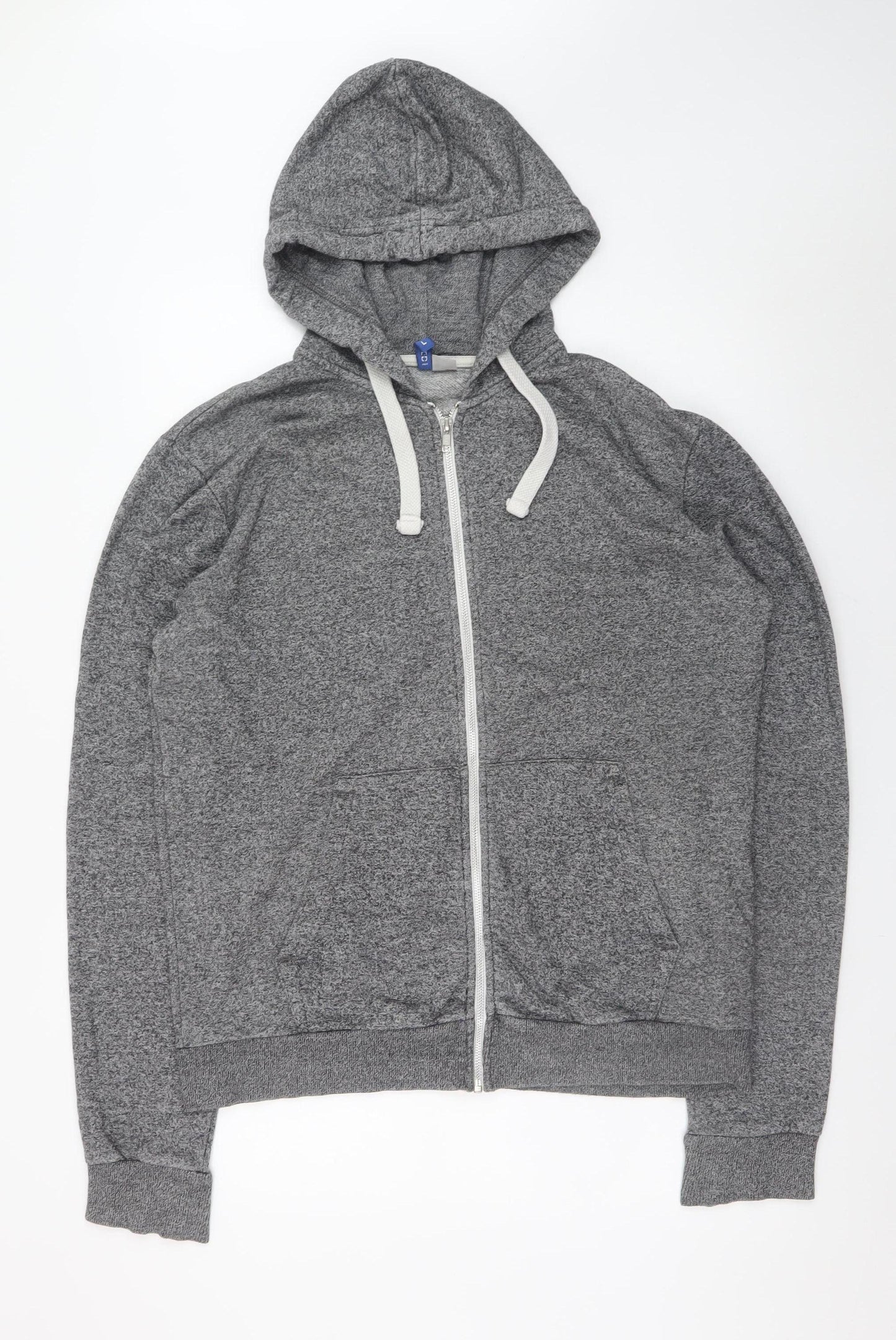 H&M Divided Mens Grey Full Zip Hoodie L Regular Fit