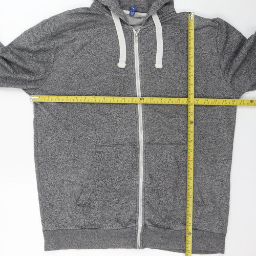 H&M Divided Mens Grey Full Zip Hoodie L Regular Fit