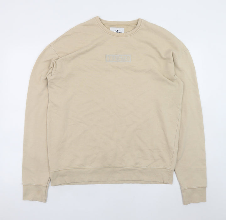 Hollister Men's Beige Pullover Sweatshirt Size L Crew Neck