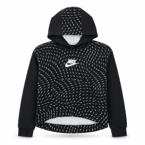 Nike Boys Black Pullover Hoodie L 146cm Graphic Print Sportswear