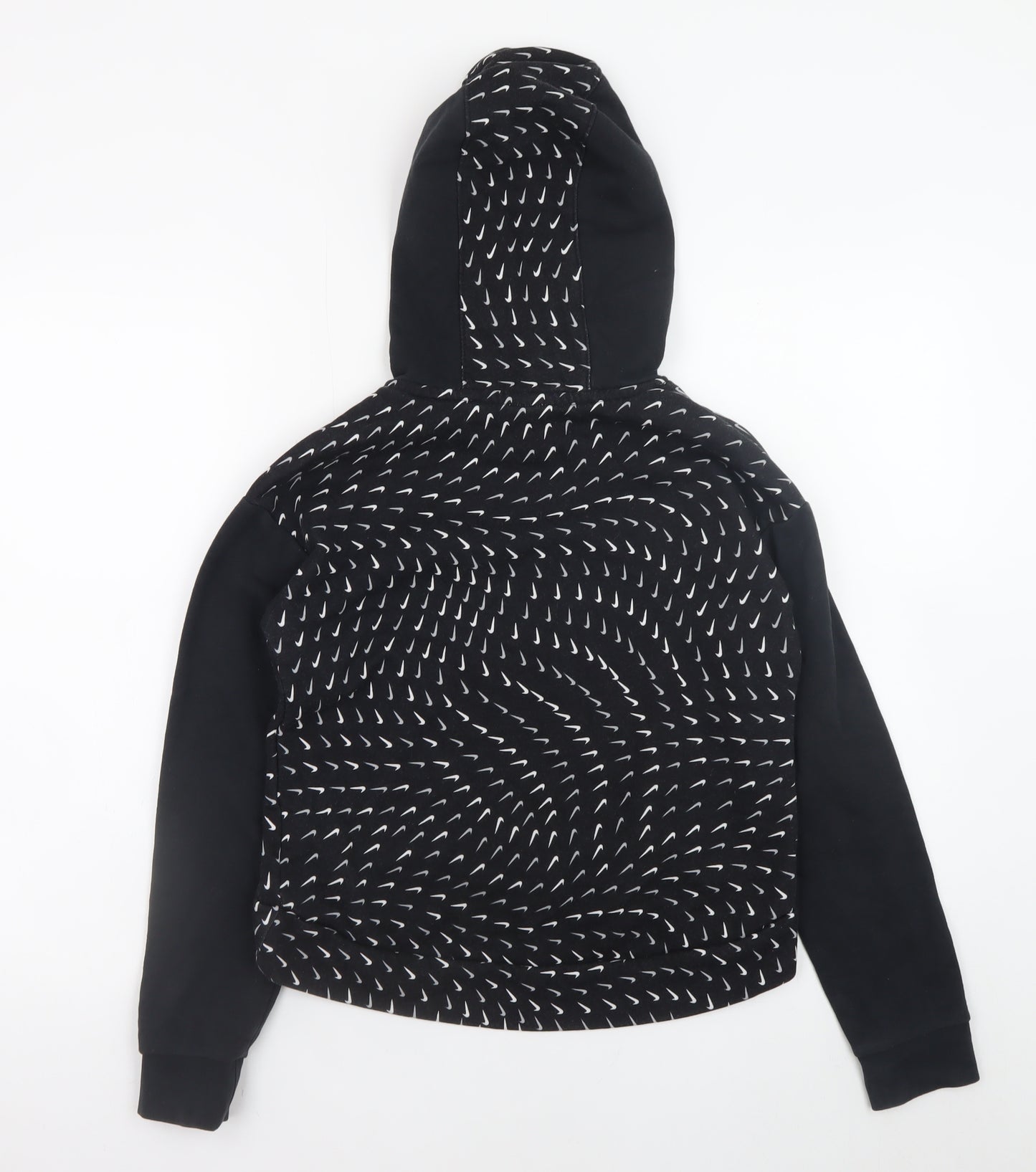 Nike Boys Black Pullover Hoodie L 146cm Graphic Print Sportswear