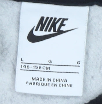 Nike Boys Black Pullover Hoodie L 146cm Graphic Print Sportswear
