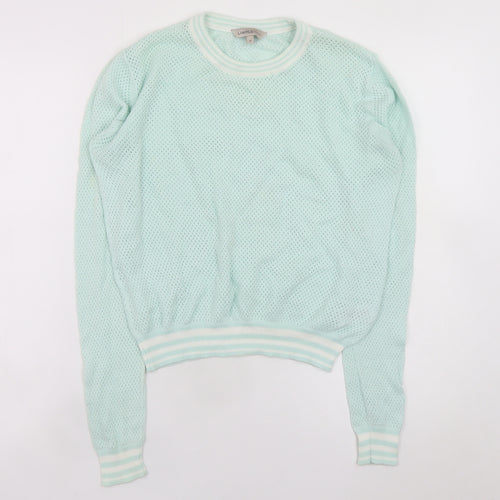 Marks and Spencer Women Green Size 8 Open-Knit Cotton Jumper