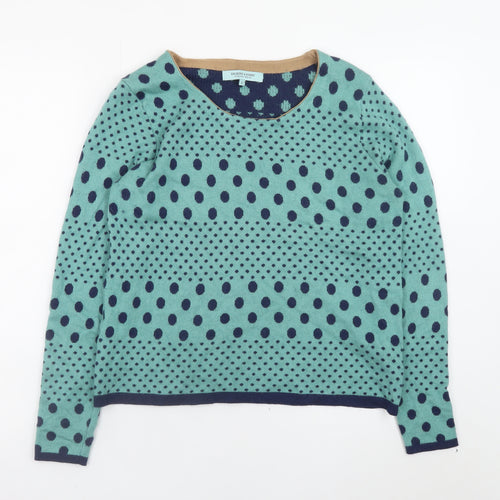 Dickins & Jones Womens Blue Polka Dot Wool Blend Jumper L