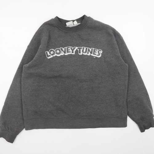 Looney Tunes Women's Grey Crew Neck Sweatshirt Size M 12/14