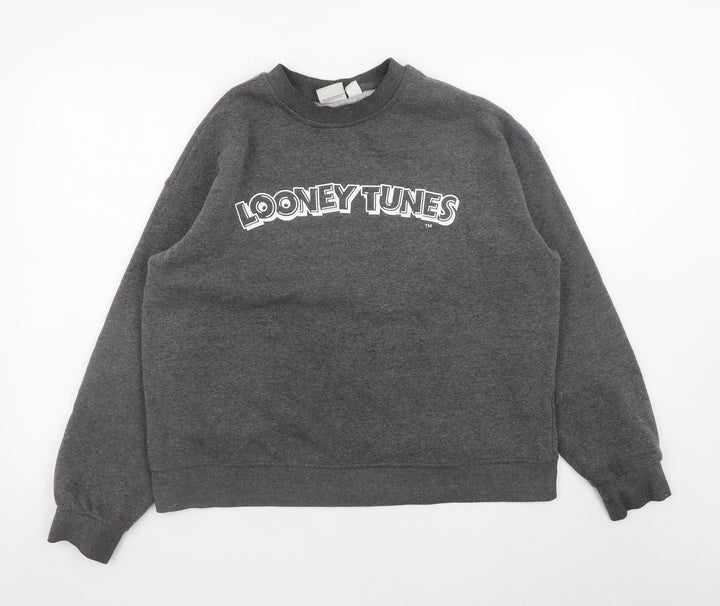 Looney Tunes Women's Grey Crew Neck Sweatshirt Size M 12/14