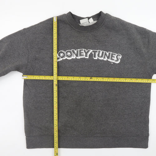 Looney Tunes Women's Grey Crew Neck Sweatshirt Size M 12/14