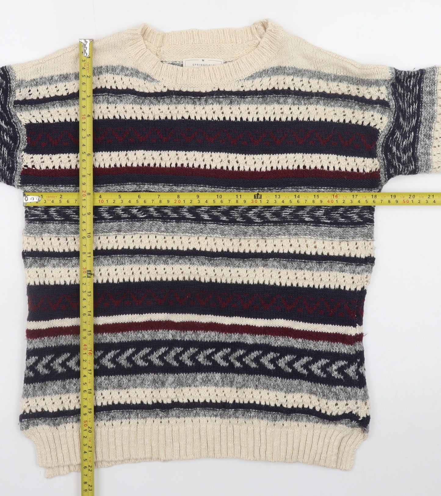 Springfield Women Multicoloured Fair Isle Knit Jumper Size 12