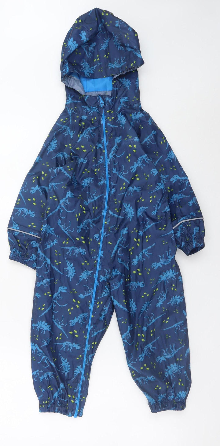 Mountain Warehouse Boys Blue Dinosaur Waterproof Rain Suit 2-3 Years