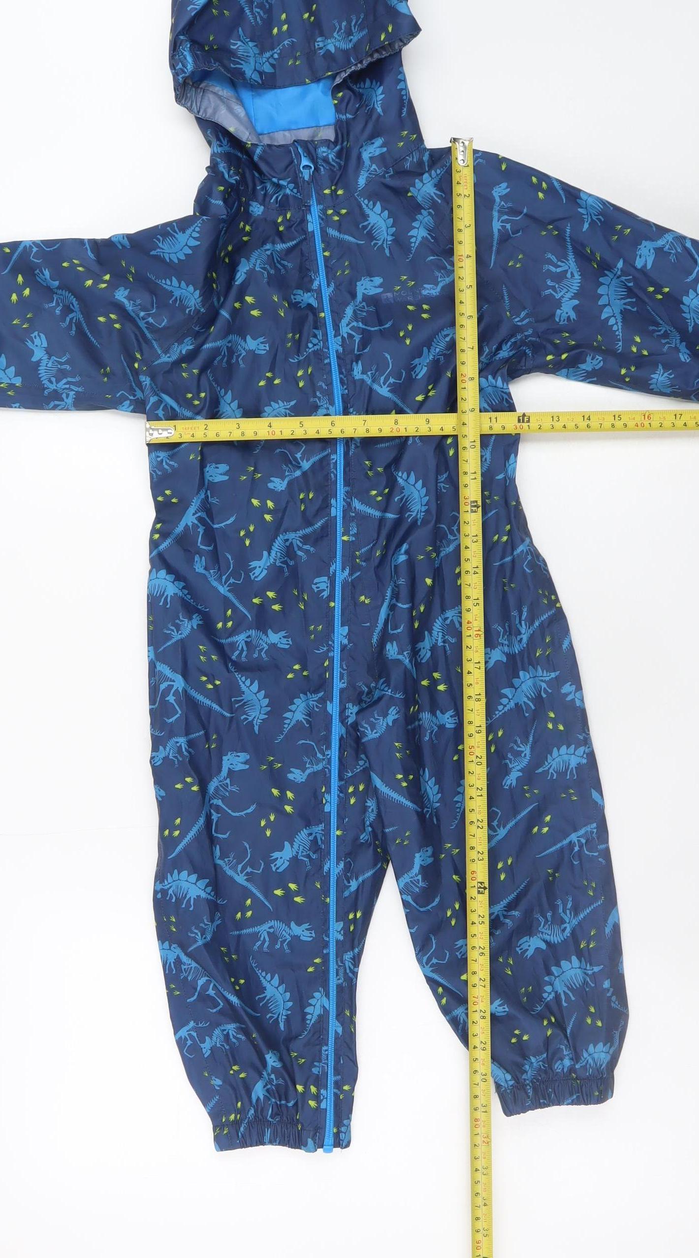 Mountain Warehouse Boys Blue Dinosaur Waterproof Rain Suit 2-3 Years