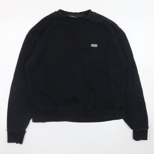 Trapstar Men's Black Crew Neck Sweatshirt Size M Logo Cotton Blend