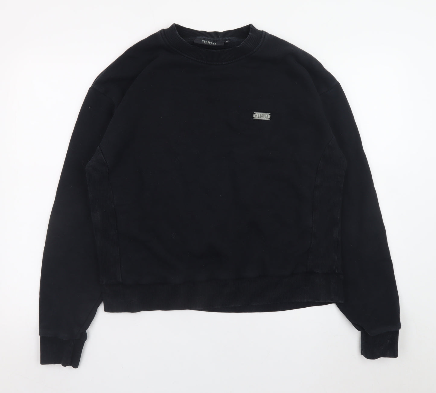 Trapstar Men's Black Crew Neck Sweatshirt Size M Logo Cotton Blend