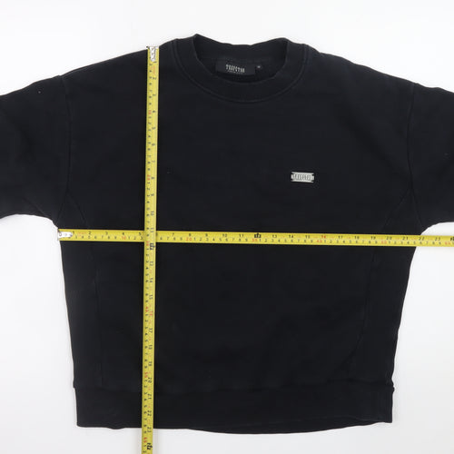 Trapstar Men's Black Crew Neck Sweatshirt Size M Logo Cotton Blend
