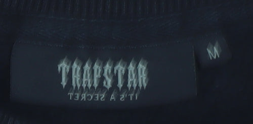 Trapstar Men's Black Crew Neck Sweatshirt Size M Logo Cotton Blend