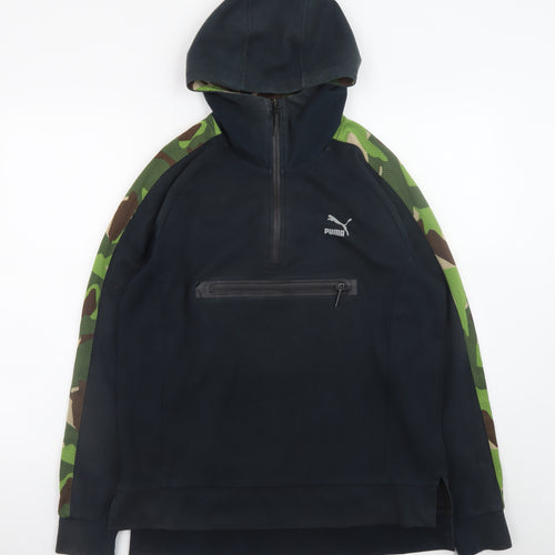 Puma Men's Black Camouflage 1/2 Zip Hoodie Size M