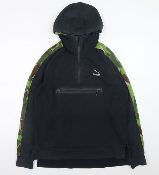Puma Men's Black Camouflage 1/2 Zip Hoodie Size M