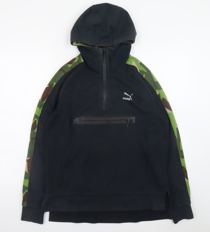 Puma Men's Black Camouflage 1/2 Zip Hoodie Size M