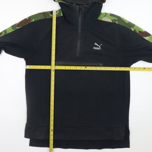 Puma Men's Black Camouflage 1/2 Zip Hoodie Size M