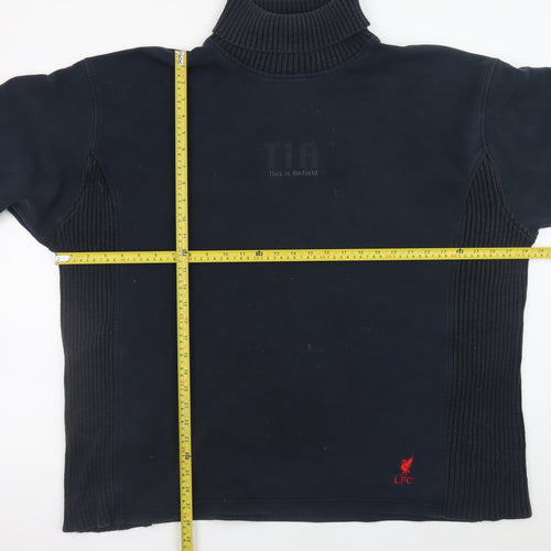 Liverpool FC Men's Blue XL Roll Neck Pullover Cotton Jumper