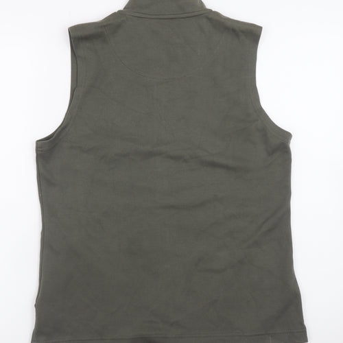 Dash Womens Green Cotton Blend Zip Waistcoat Size 10