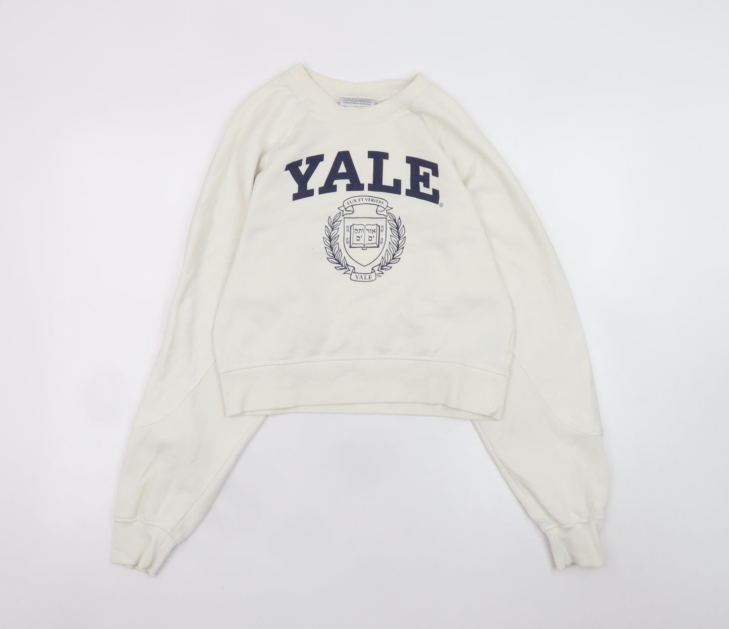 Yale University Women Ivory XS Pullover Crew Neck Sweatshirt