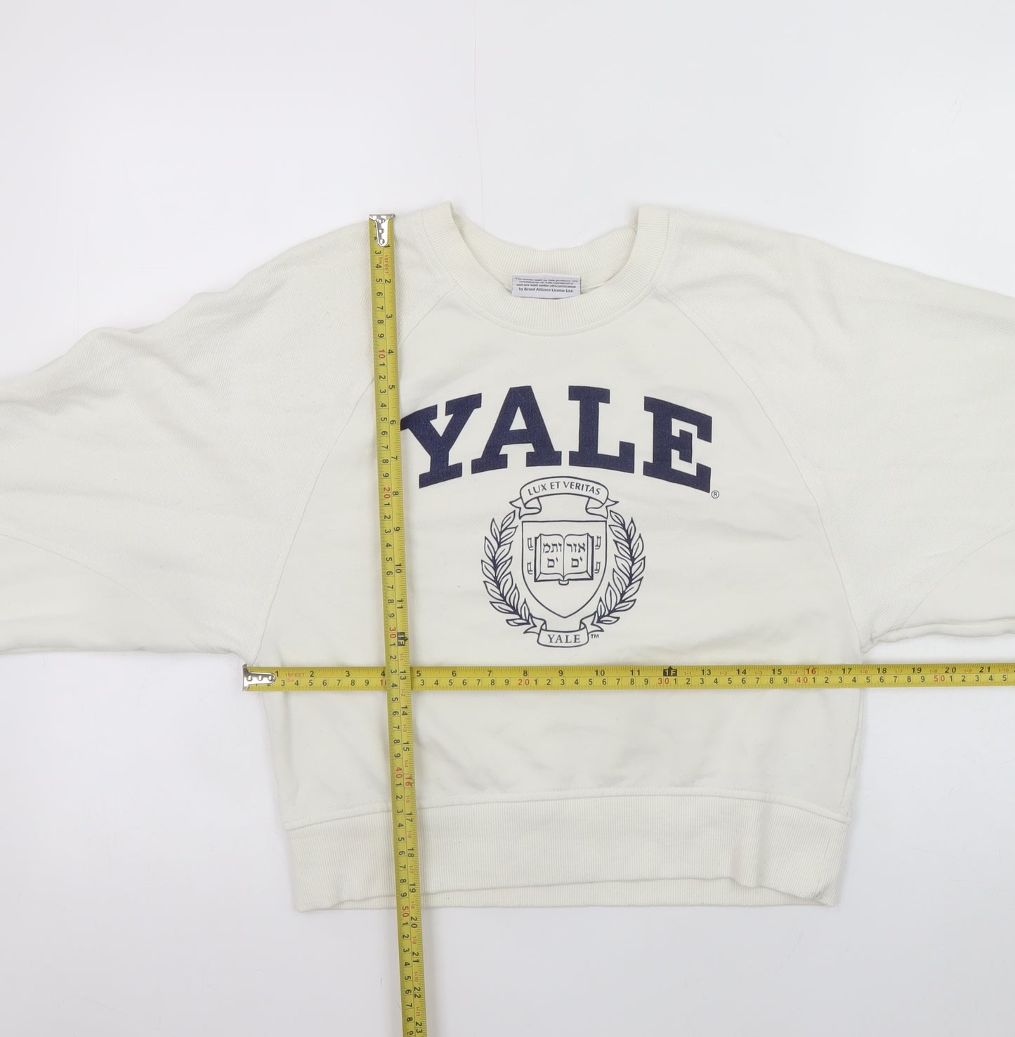 Yale University Women Ivory XS Pullover Crew Neck Sweatshirt