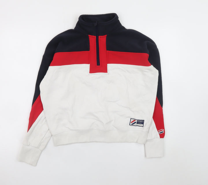 Superdry Women Multicoloured 1/2 Zip Fleece Jacket Size 12