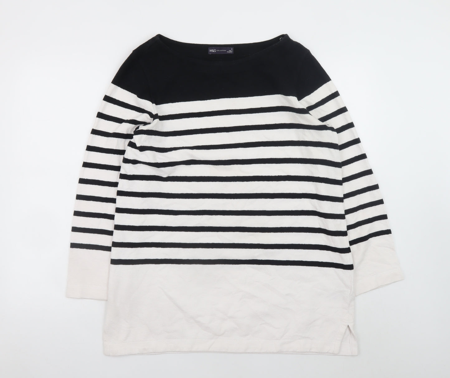 Marks and Spencer Women’s Black White Striped Shift Dress Size 14