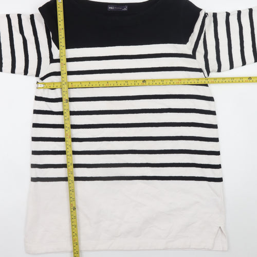 Marks and Spencer Women’s Black White Striped Shift Dress Size 14