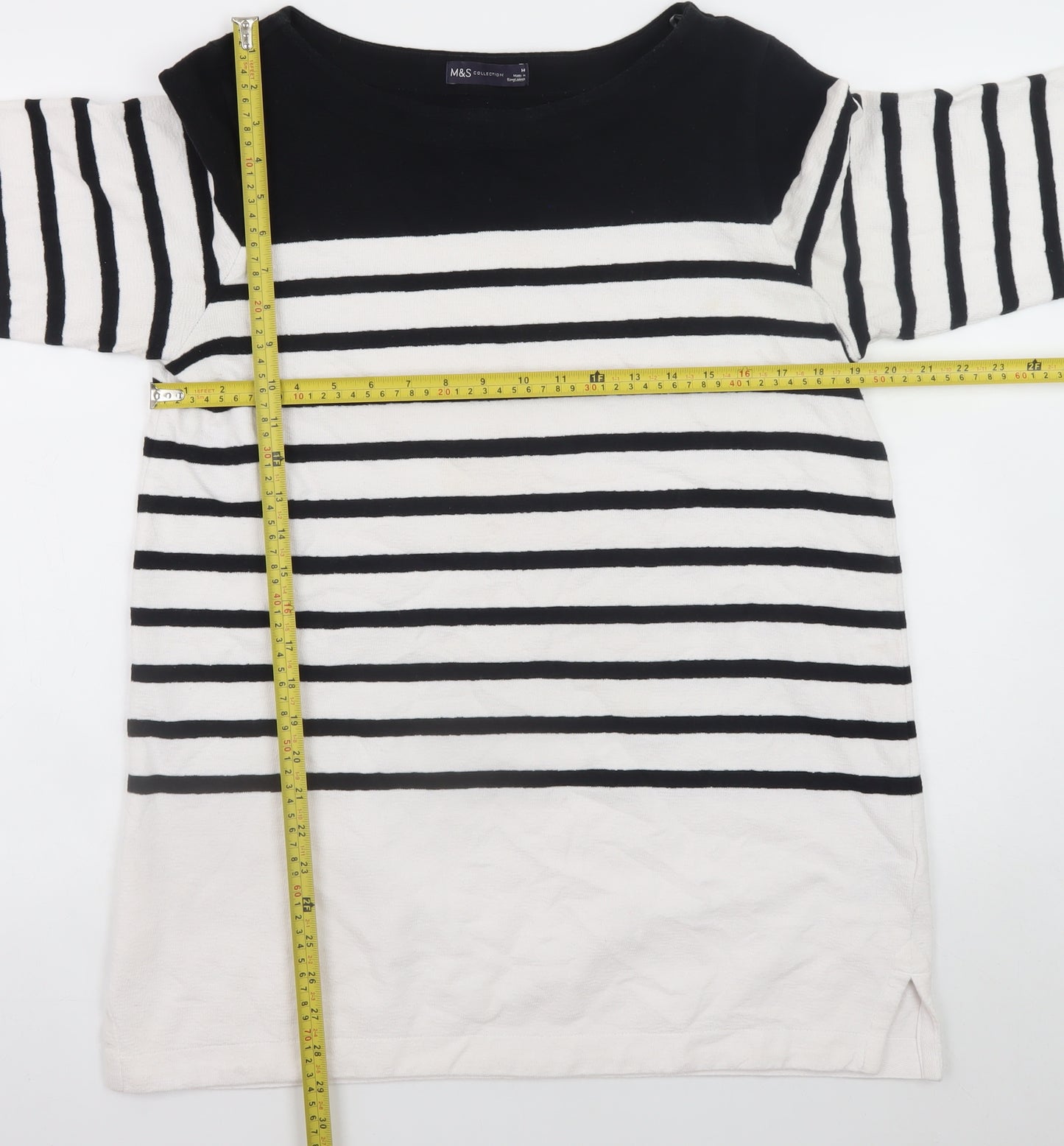 Marks and Spencer Women’s Black White Striped Shift Dress Size 14