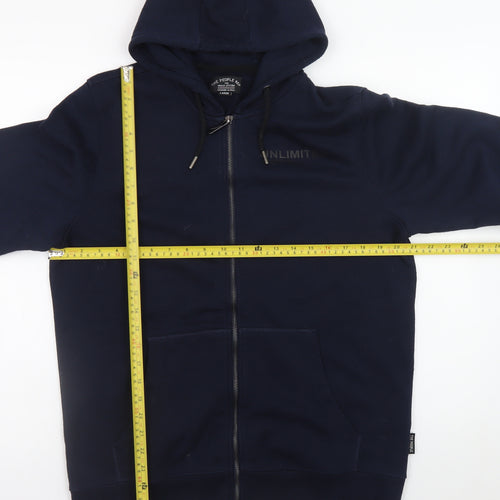 The People Rep Men's Blue Full Zip Hoodie Large Urban Fleece