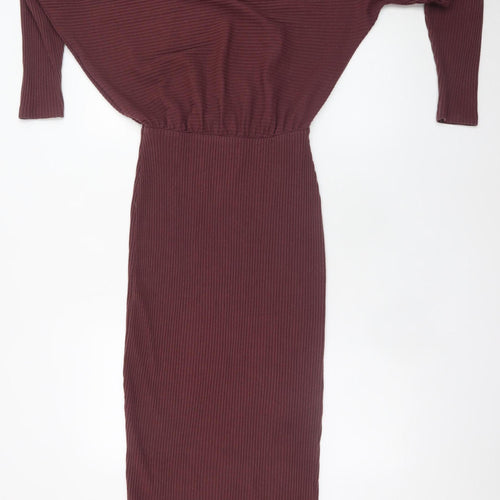 ASOS DESIGN Women’s Brown Midi Bodycon Dress Size 10