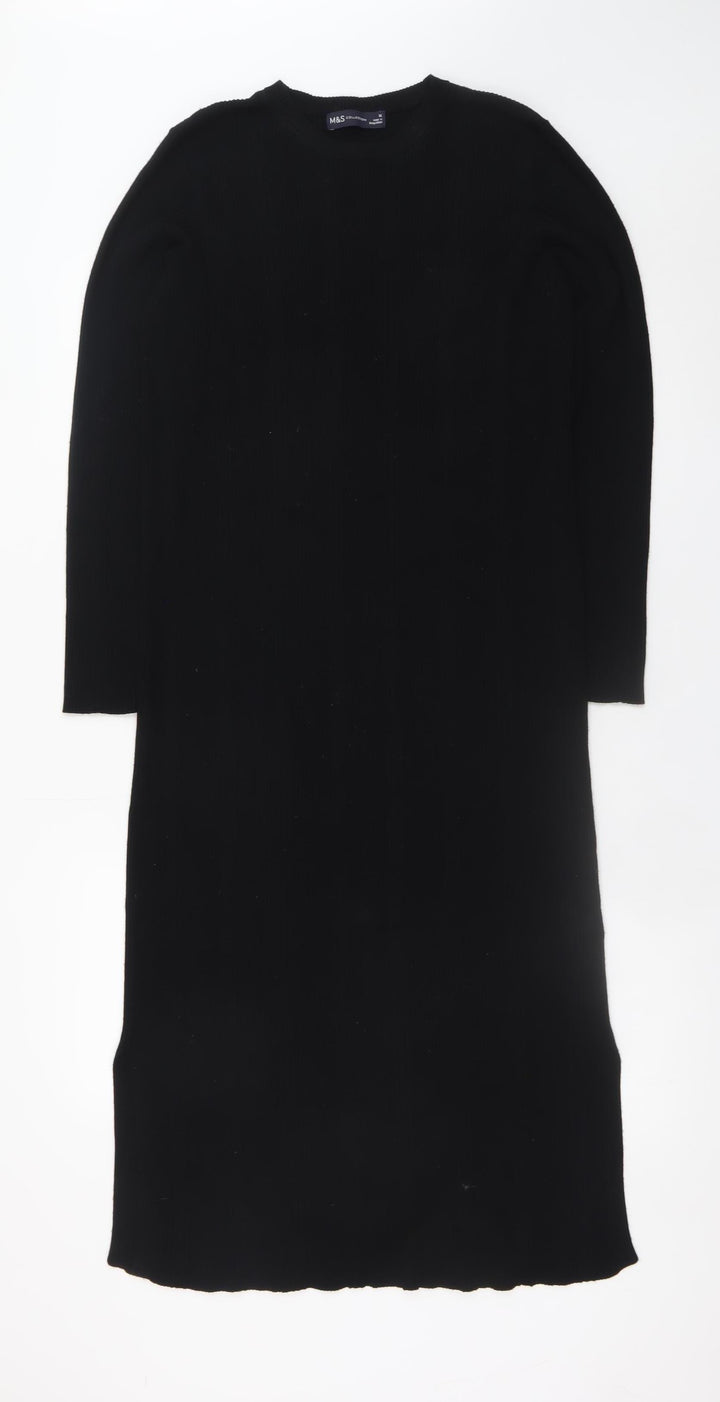 Marks and Spencer Women Black Size 16 Knit Bodycon Midi Dress