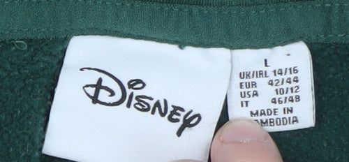 Disney Winnie the Pooh Green Hoodie Womens L 14/16 Pullover Hooded Sweatshirt
