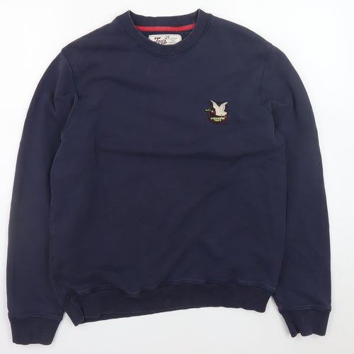 Chevignon Men's Blue Crew Neck Cotton Sweatshirt Size M