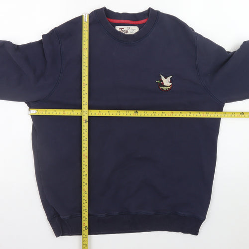 Chevignon Men's Blue Crew Neck Cotton Sweatshirt Size M