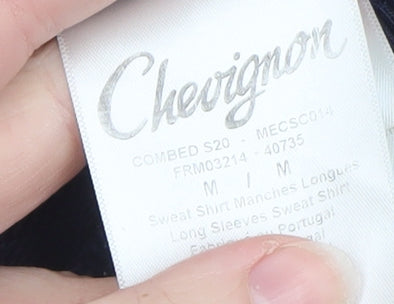 Chevignon Men's Blue Crew Neck Cotton Sweatshirt Size M