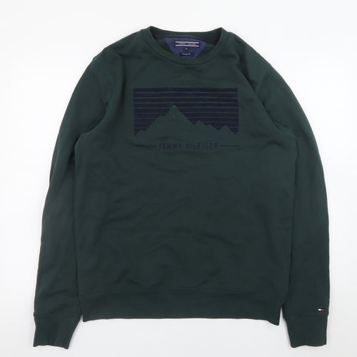 Tommy Hilfiger Men's Green XL Vintage Fit Graphic Sweatshirt