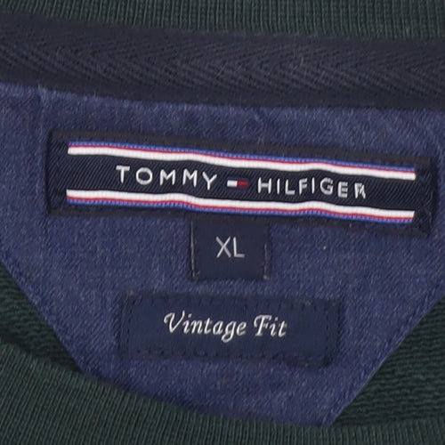 Tommy Hilfiger Men's Green XL Vintage Fit Graphic Sweatshirt