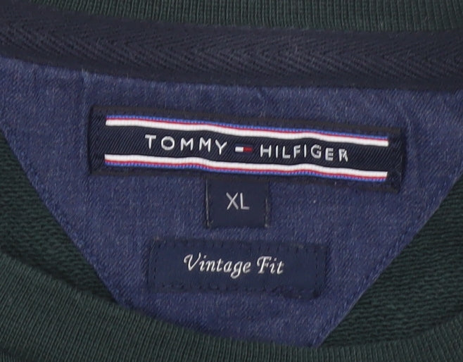 Tommy Hilfiger Men's Green XL Vintage Fit Graphic Sweatshirt
