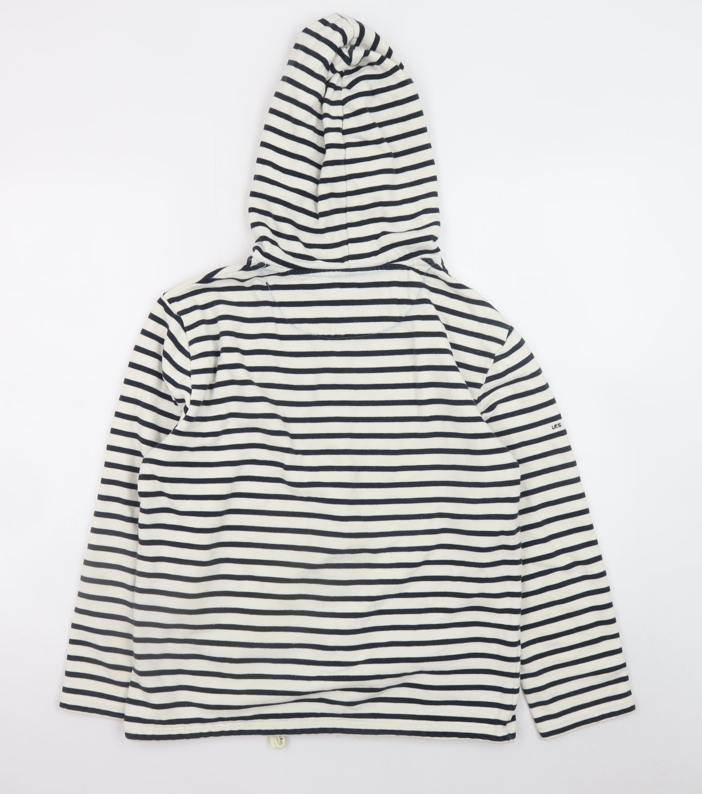 Les Trois Mats Women’s Navy Stripe Full Zip Hoodie Size M Cotton Nautical