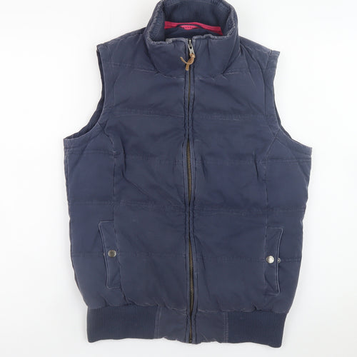 Fat Face Women’s Blue Puffer Waistcoat Size 10 Quilted Zip Gilet