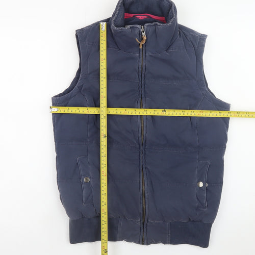 Fat Face Women’s Blue Puffer Waistcoat Size 10 Quilted Zip Gilet