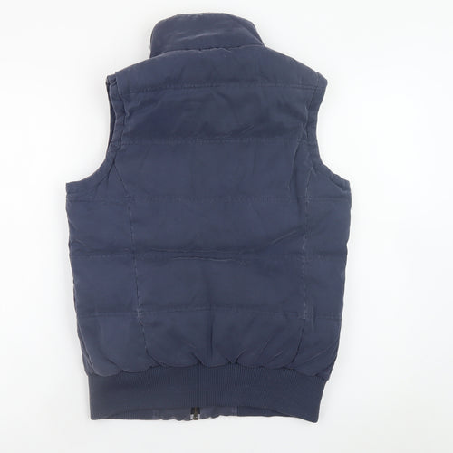 Fat Face Women’s Blue Puffer Waistcoat Size 10 Quilted Zip Gilet