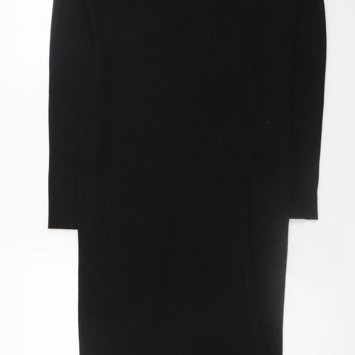 New Look Women Black Size 18 Bodycon Midi Knit Dress