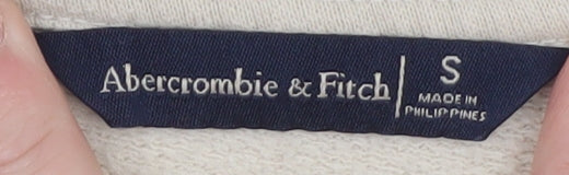 Abercrombie & Fitch Women Beige 1/4 Zip Hoodie Sweatshirt Size S